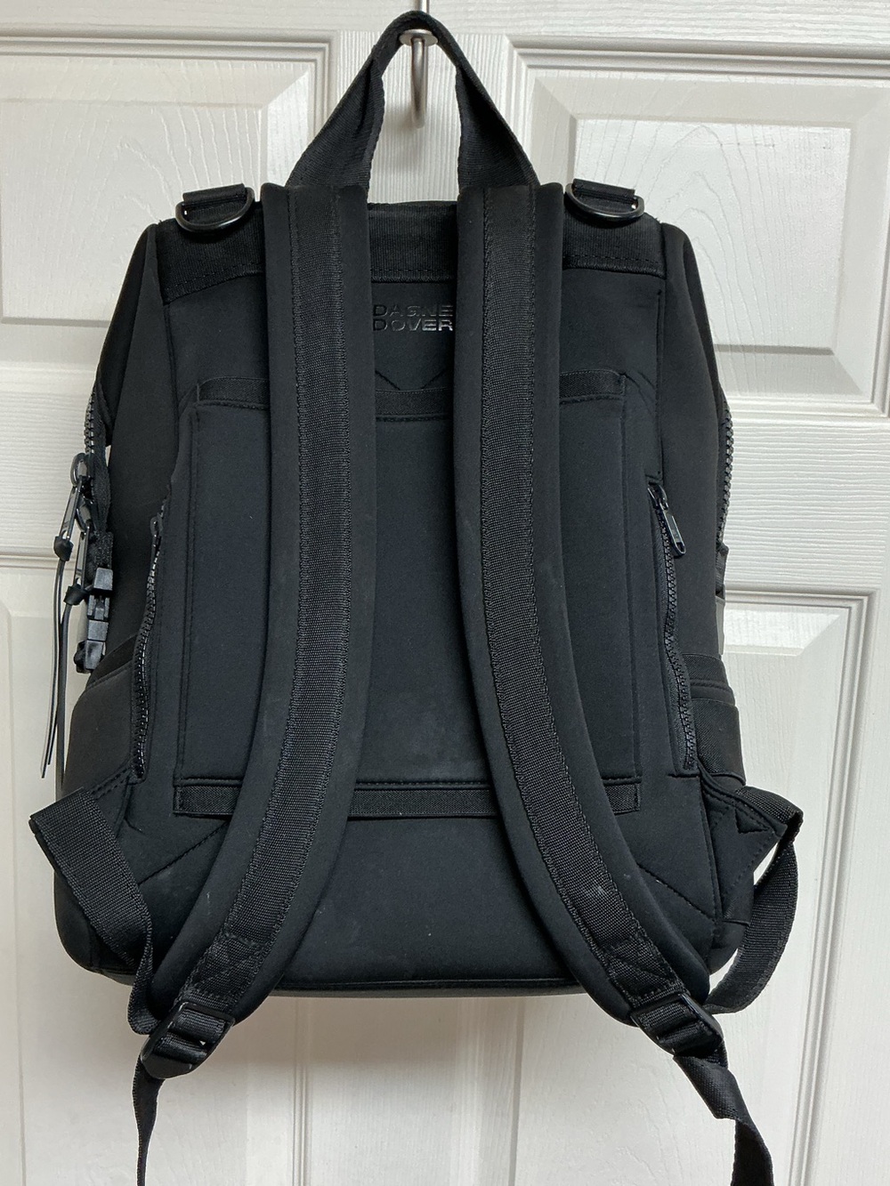 Dagne Dover Indi Neoprene Stretch Large Black Diaper Travel Work Backpack Bag - Picture 8 of 13